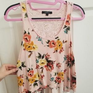 Blush pink flowery top